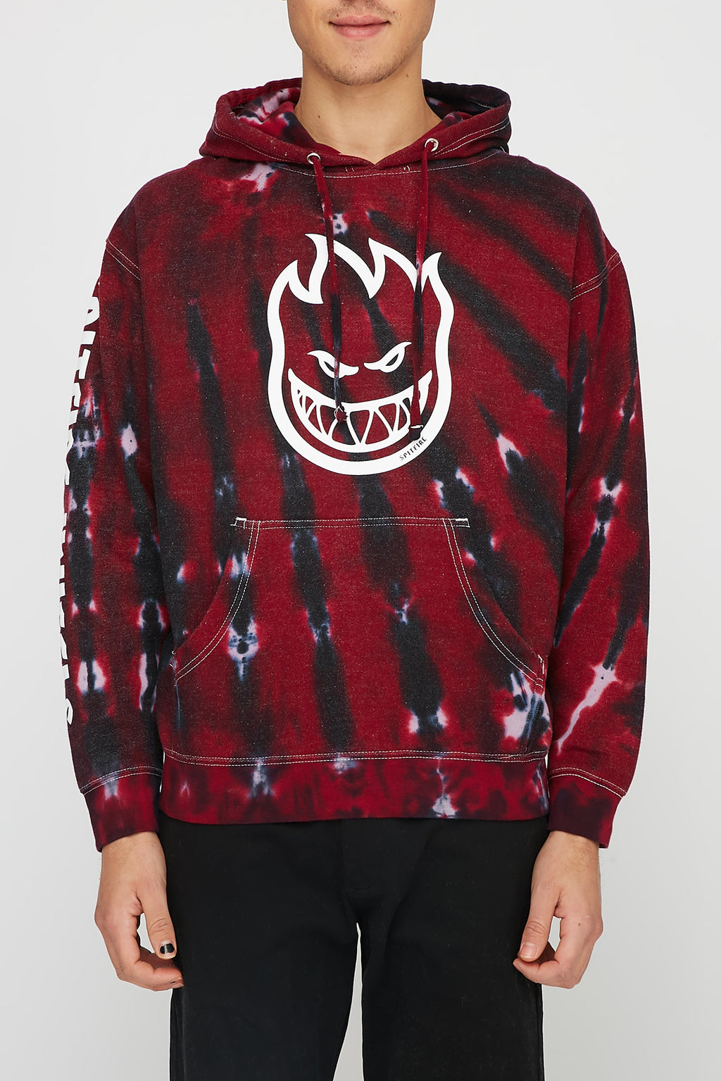 Spitfire Mens Classic Bighead Red Tie-Dye Hoodie