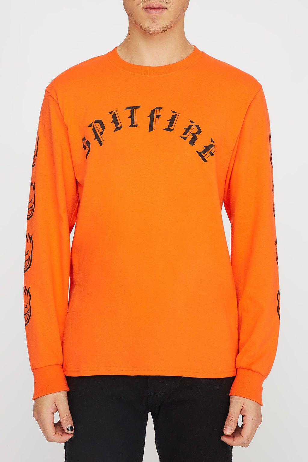 Spitfire Mens Old English Orange Long Sleeve