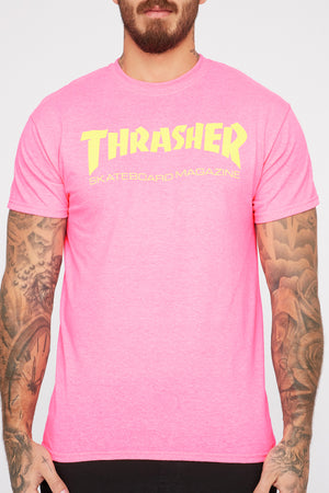 Thrasher Mens Magazine Neon Pink T-Shirt