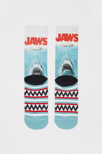 Odd Sox Mens Jaws Graphic Crew Socks