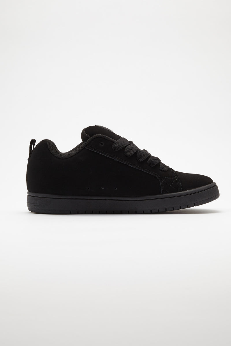 DC Mens All Black Court Graffik Shoes