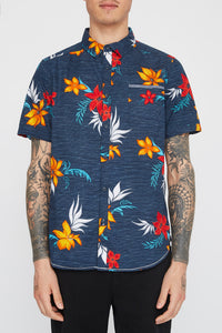 West49 Mens Navy Floral Button Up Shirt