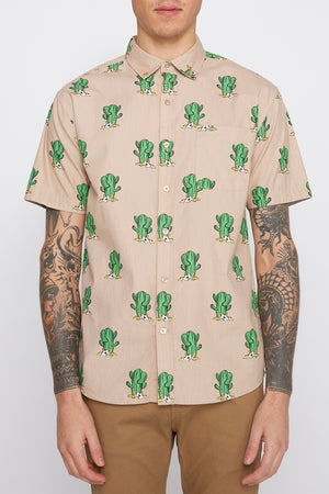 Mens Cactus Button Up Shirt