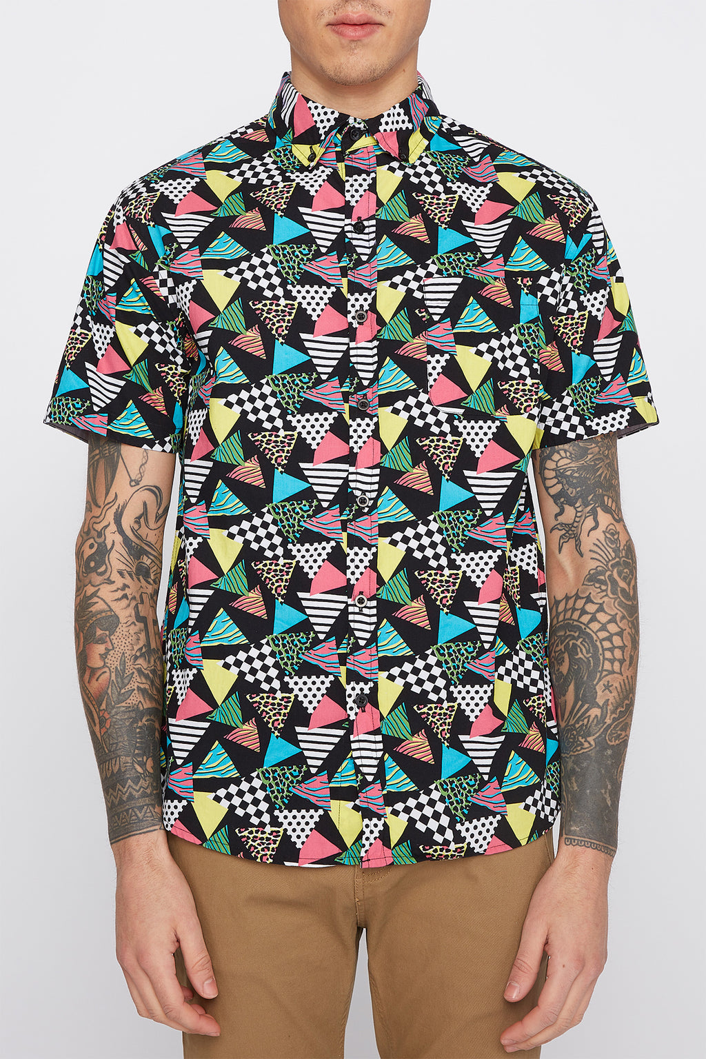 Mens Retro Button Up Shirt