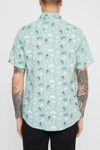 West49 Mens Turquoise Button Up Shirt