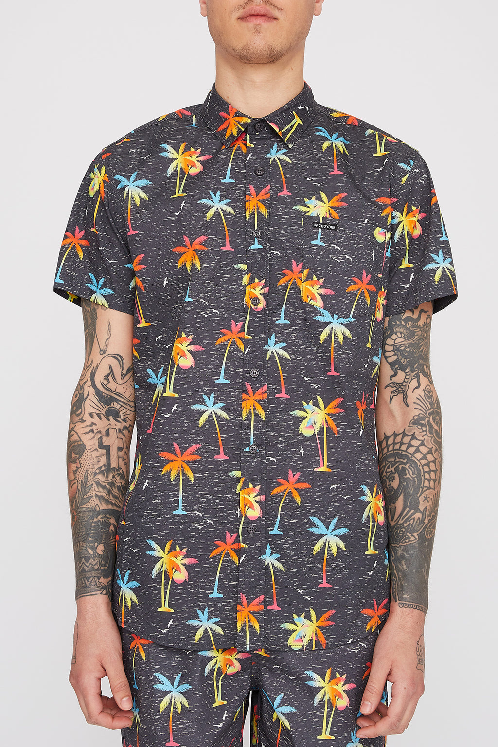 Zoo York Mens Graphic Button-Up Shirt