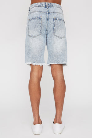 West49 Mens Light Blue Distressed Shorts