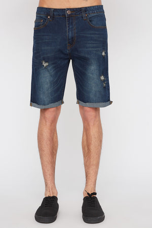 West49 Mens Distressed Denim Shorts