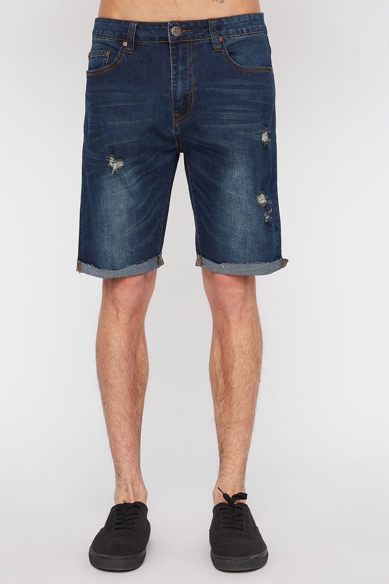 West49 Mens Distressed Denim Shorts