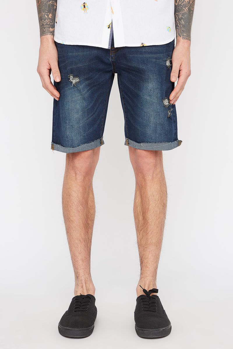 West49 Mens Distressed Denim Shorts