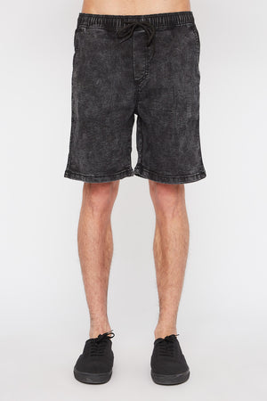 West49 Mens Acid Wash Jogger Shorts