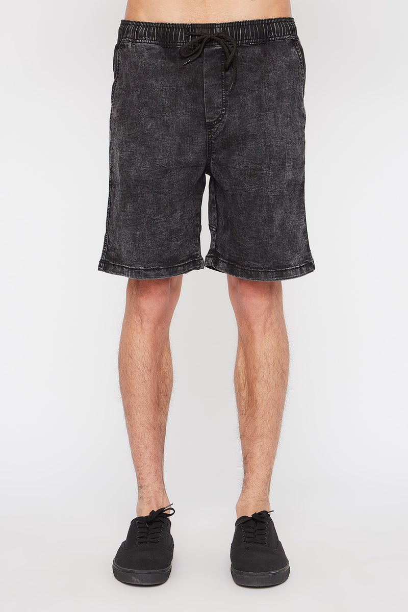 West49 Mens Acid Wash Jogger Shorts