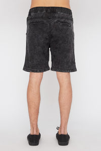 West49 Mens Acid Wash Jogger Shorts