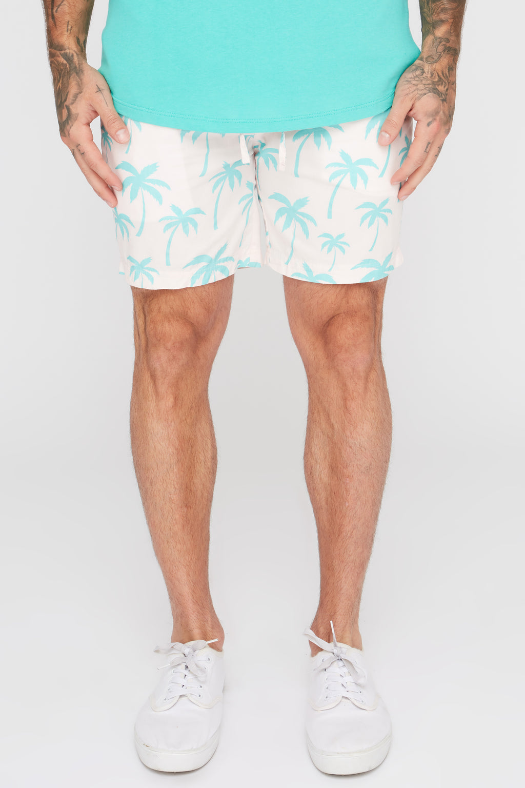 West49 Mens Palm Tree Print Pull-On Shorts