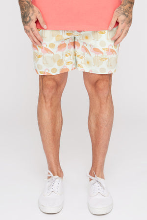 West49 Mens Flamingo Print Pull-On Shorts