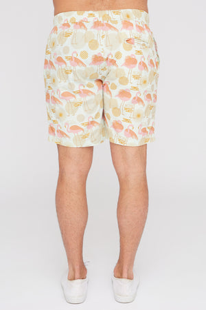 West49 Mens Flamingo Print Pull-On Shorts