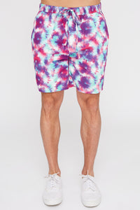 West49 Mens Tie-Dye Print Pull-On Shorts