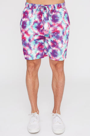 West49 Mens Tie-Dye Print Pull-On Shorts