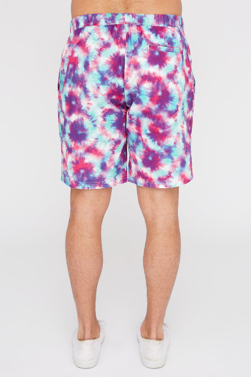 West49 Mens Tie-Dye Print Pull-On Shorts