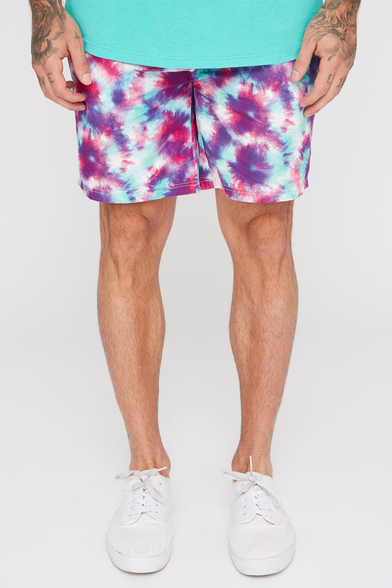 West49 Mens Tie-Dye Print Pull-On Shorts