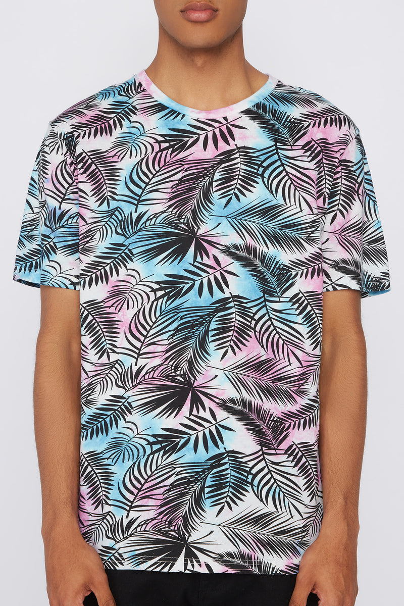 West49 Mens Tie-Dye Palm Tree T-Shirt