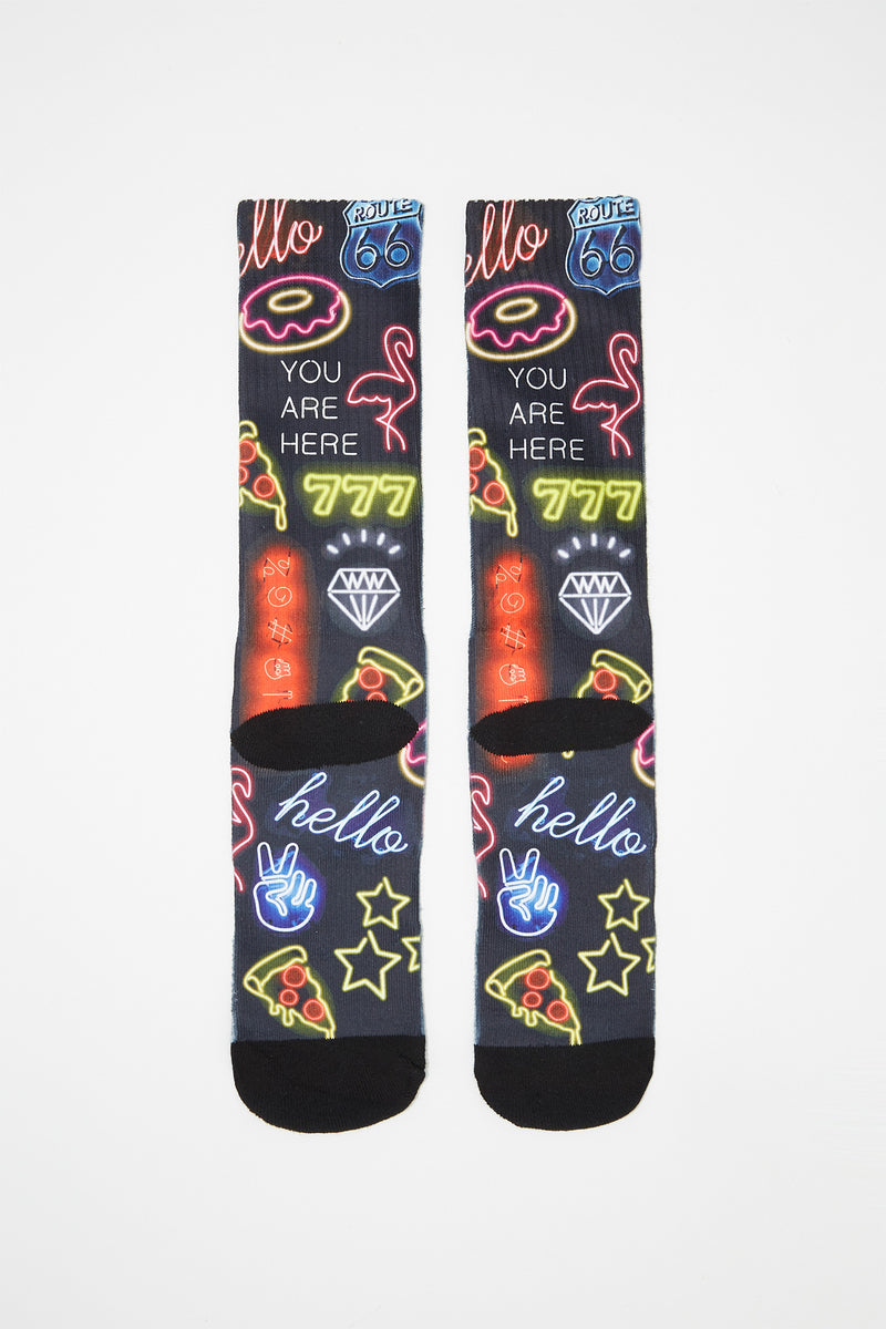 Zoo York Boys Neon Graphic Crew Socks