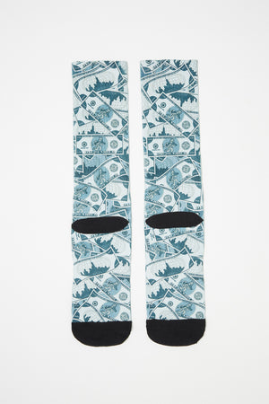 Zoo York Mens Bill Graphic Crew Socks