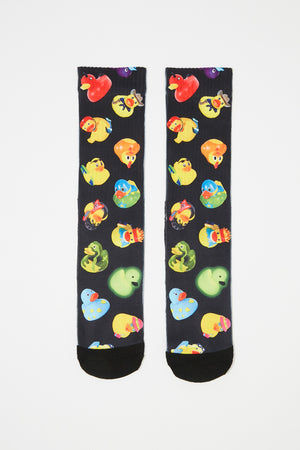 Zoo York Mens Rubber Duckie Sublimated Crew Socks