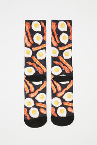 Zoo York Mens Bacon & Eggs Sublimated Crew Socks