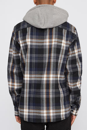 West49 Mens Hooded Flannel Plaid Shirt