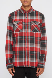 West49 Mens Plaid Flannel Button-Up Shirt