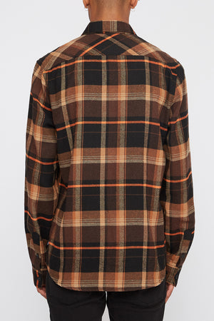 West49 Mens Plaid Flannel Button-Up Shirt