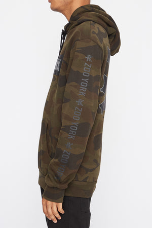 Zoo York Mens Camo Box Logo Hoodie