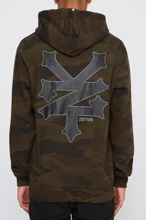 Zoo York Mens Camo Box Logo Hoodie