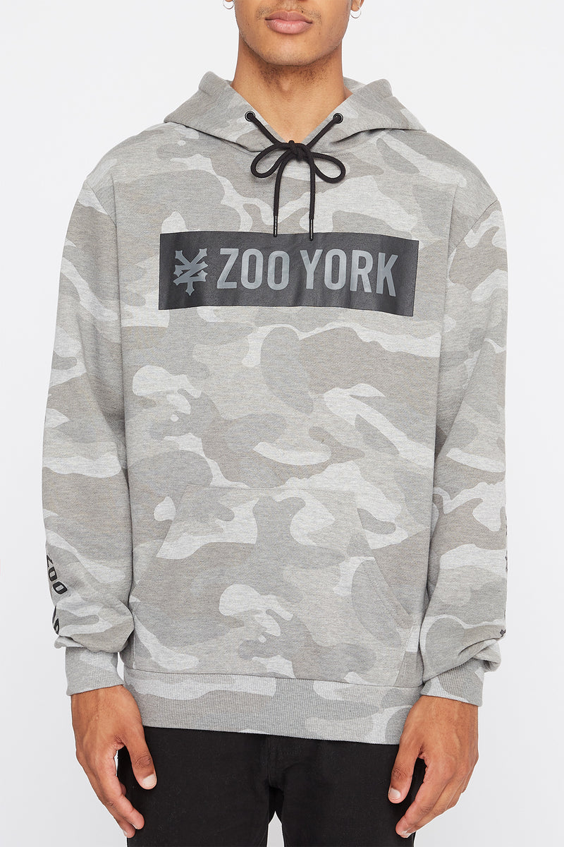 Zoo York Mens Camo Box Logo Hoodie