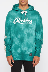 Young & Reckless Mens Tie-Dye and Roses Hoodie