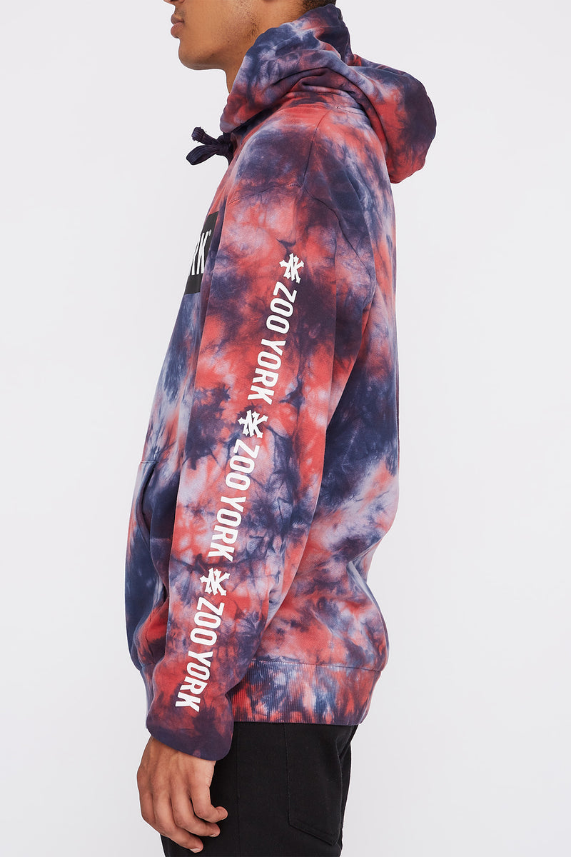 Zoo York Mens Classic Box Logo Tie-Dye Hoodie