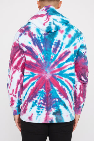 Young & Reckless Mens Tie Dye Logo Hoodie