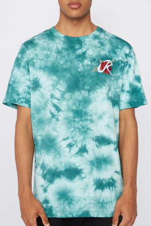 Young & Reckless Mens Embroidered Rose Tie-Dye T-Shirt