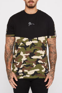 Young & Reckless Mens Camo Sleeve Tape T-Shirt