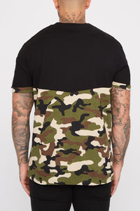 Young & Reckless Mens Camo Sleeve Tape T-Shirt