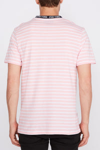 Zoo York Mens Striped Embroidered Logo T-Shirt