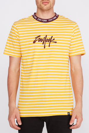 Zoo York Mens Striped Embroidered Logo T-Shirt