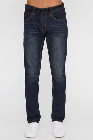 West49 Mens Dark Wash Stretch Skinny Jeans