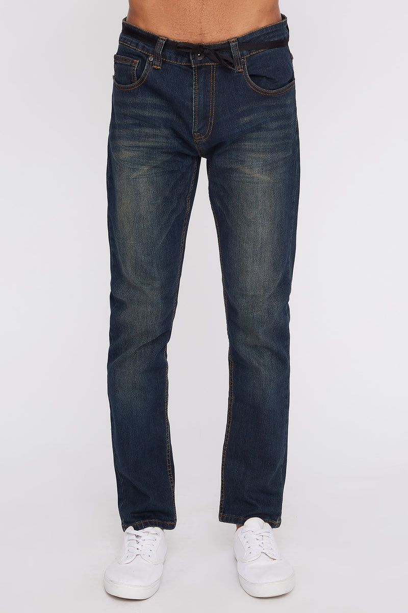 West49 Mens Dark Wash Stretch Slim Jeans