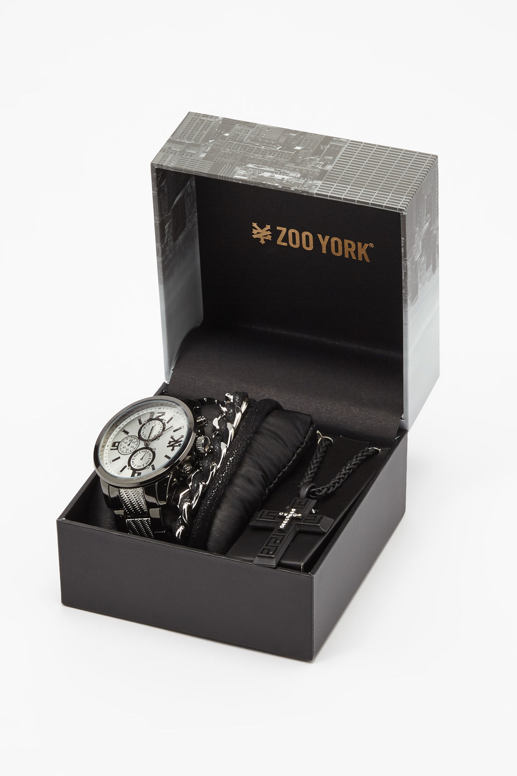 Zoo York Mens Black And Silver-Tone Chronograph Watch