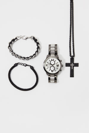 Zoo York Mens Black And Silver-Tone Chronograph Watch