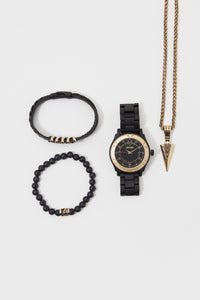 Zoo York Mens Matte Black And Gold-Tone Watch