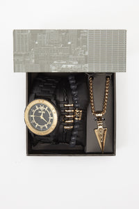 Zoo York Mens Matte Black And Gold-Tone Watch