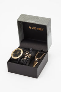 Zoo York Mens Matte Black And Gold-Tone Watch